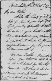 Michael Normile's farewell letter to Clare before leaving for New South Wales, 28 April 1854. (COURTESY OF MISS M . K. NORMOYLE)