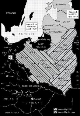 The Nazi–Soviet non-aggression pact, August–September 1939. 