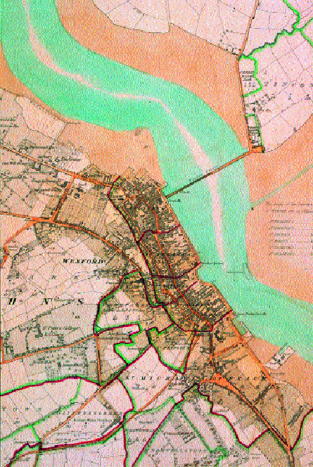 Wexford town, 1830s. (Ordnance Survey, first edition 1839-40)