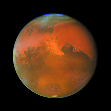 A recent view of Mars as seen from the Hubble space telescope. (NASA)