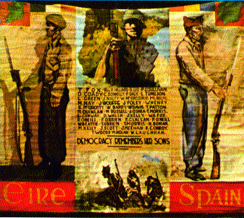 Memorial banner of the Irish section of the International Brigade.