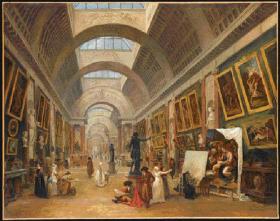 La Grande Galerie du Louvre in 1796 (though when Tone visited the skylights had not yet been added)—Tone enjoyed visiting the newly created Muséum Central des Arts housed here, where admission was free. (RMN, Paris)