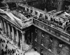 A view of the ruins of the GPO from Nelson’s Pillar. (National Museum of Ireland)