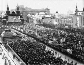 May Day parade in Red Square, Moscow c. 1970s—in 1971 only the Department of Defence opposed establishing diplomatic relations with the Soviet Union. (Connolly Books)