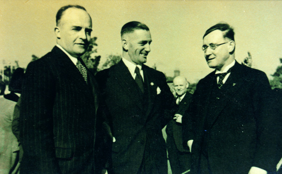 Dr Eduard Hempel, Dr Vogelsang and Dr Adolf Mahr at the German legation's garden party in Dublin, 1938.