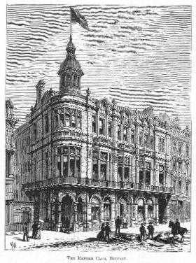 The Reform Club, Royal Avenue, Belfast, headquarters of the Ulster Liberals. (Industries of the North, 1891)