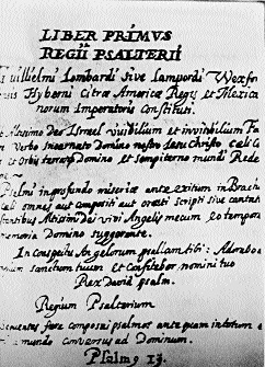 One of the hundreds of psalms written by Lombardo while in captivity
