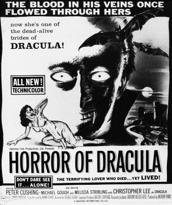 Poster for Hammer's Horror of Dracula (1958)-it may be closer than you think!