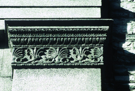 pilaster capital at side of portico