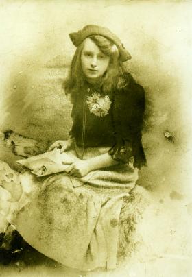 Catherine Moran aged 16, c. 1910—she later married Lance Corporal Charles Heatley (pictured below) of the Royal Dublin Fusiliers, who was killed on the first day of the Battle of the Somme in 1916—and her death certificate of 4 November 1918. She died from influenzal pneumonia in her parents’ house in Nicholas Street, with her three young sons at her bedside. (NAI)