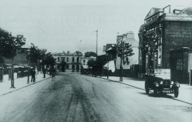 Tyroconnell Road, Inchicore, c.1932, with the cinema on the right where meetings of the strikers took place on 14 September and 4 October 1924. The latter in particular was a stormy affair that ended in uproar when Larkin stormed off the platform.