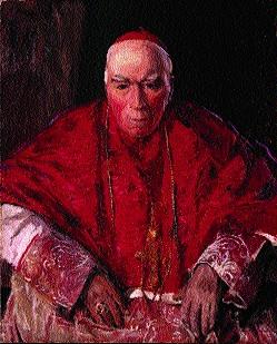 Cardinal Logue, who said the government could not be faulted for punishing (i.e. executing) the 1916 leaders, provided it did so ‘within the laws of humanity’. (Estate of Sir John Lavery) 