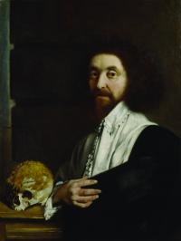 Portrait of English botanist and gardener John Tradescant the Younger (1608–62)—note the moss-covered skull. According to a 1738 medical work, ‘the skull of a man ought to be of such an one as dieth a violent death (as war, or criminal execution) and never buried: therefore those of Ireland are here best esteemed, being very clean and white, and often covered over with moss’. (National Portrait Gallery, London)