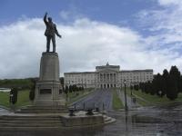 Carson’s role in these events is captured by the statue that stands outside Stormont, his countenance struck in a pose of defiant oratory that would sum up his efforts during this tumultuous period of Irish history. (mharpur.blogspot.com)