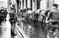 The British Army rounding up suspects. Conventional wisdom in the years since has promoted an erroneous notion that internment failed because RUC intelligence on the IRA was out of date. (An Phoblacht)