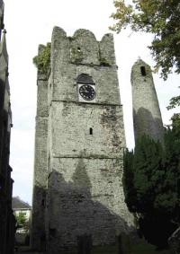 The round tower and medieval priest’s tower at Swords, landmarks in the mid-seventeenth century and reminders of the long history of the largest centre in the north county.