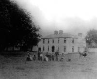 Clonroad House, where Ralph Westropp Brereton died on Tuesday 23 March 1858. This picture was taken c. 1885; the group in the foreground are believed to be members of a subsequent owner’s family, the O’Neills.