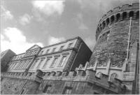 The south side of Dublin Castle today, showing the Record Tower, the only surviving medieval structure visible. 