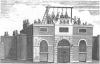 Scaffold on the roof of Hosemonger Lane Gaol, London