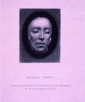 Smrtelná maska Roberta Emmeta. (National Gallery of Ireland)