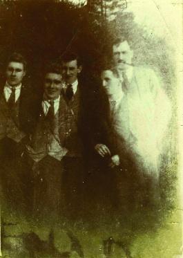 Frank Aiken (right, with pipe) with fellow IRA men in the early 1920s and (top right) as Fianna Fáil government minister.