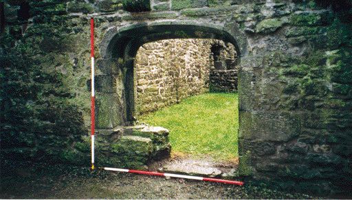 Entrance to the second courtyard at Ross Errilly, an unusual addition in Ireland, made necessary owing to the expansion of the friary's community.