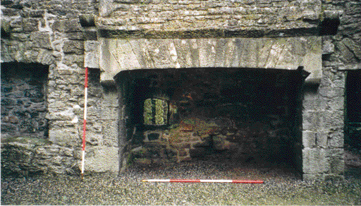 Fireplace in the kitchen of Ross Errilly.