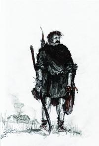 ‘Shag-hair’d crafty kern’—this reconstruction represents the basic foot-soldier, armed in a homespun manner, that an Irish chief could field in a ‘rising out’.