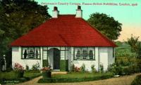 The Oetzmann building company’s ‘country cottage’ on display at the 1908 Franco-British Exhibition. This design was offered (for £200) as a way of bringing country living to the suburbs.