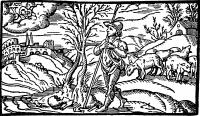 'Januarye'-woodcut from The Shepherdes Calendar, Spenser's contribution to pastoral poetry. His own Irish idyll was shattered by Nine Years War.