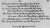 A draft of stanza LXVI, canto II, in John Quincy Adam's hand, 14 October 1832. (Courtesy of Massachusetts Historical Society)