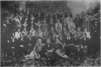 Women of the National Aid Association, comprised of members of Cuman na mBan, Clan na nCael and the Irish Citizens' Army, photographed in the summer of 1916 in the garden of Mr and Mrs Ely O'Carroll. Madeline {french-Mullen and Dr Kathleen Lynn are seated at the front on the left and right respectively. (Kilmainham Gaol Collection)