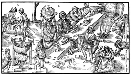 ‘Irish Lord feasting: the Feast of the MacSwynes' from John Derricke's The Image of Irelande (1581)-for much of her history, people in Ireland had plenty to eat.