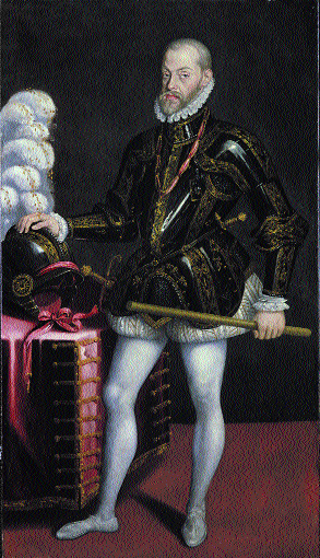 King Philip II of Spain-Creagh was the subject of anxious enquiries from him. (National Portrait Gallery, London)