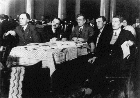 Peadar O'Donnell (middle) with the Irish delegation at the Congress of Peasants' International (Krestintern), Berlin, March 1930.