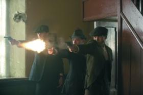 Teddy (Pádraic Delaney), Steady Boy (Aidan O’Hare) and Damien (Cillian Murphy) ambush Black and Tans in a pub.
