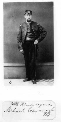 Michael Cavanagh in the uniform of the 69th New York regiment. 