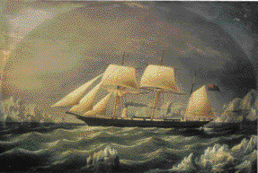 The Fox under full sail in the Arctic, artist unknown. (National Maritime Museum, Greenwich)