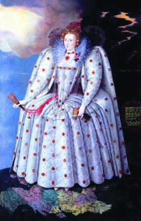 Queen Elizabeth I c. 1593—despite Bingham’s protests, she agreed to hear Gráinne’s petition and have her claim investigated. (National Portrait Gallery, London)