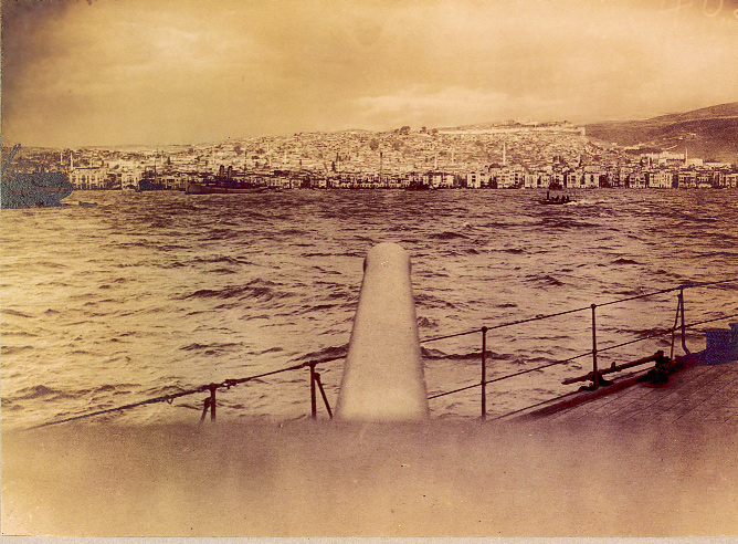 Salonika viewed from the deck of a British battleship. (Imperial War Museum)