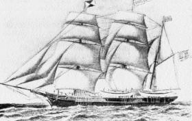 The Gazelle, the whaler which rescued O’Reilly in 1869.