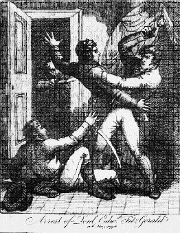 Arrest of Lord Edward Fitzgerald after James Dowling Herbert from The Irish Magazine, 1810. (National Library of Ireland)