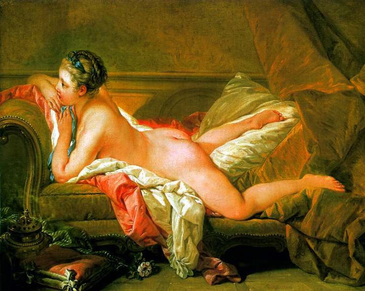 Louisa-painted here in Franí§ois Boucher's Blonde Odalisque (1752)- first gained recognition, like her sister Victoire, as a model at the Academy of Painting, Paris. (Munich, Alte Pinakothek)