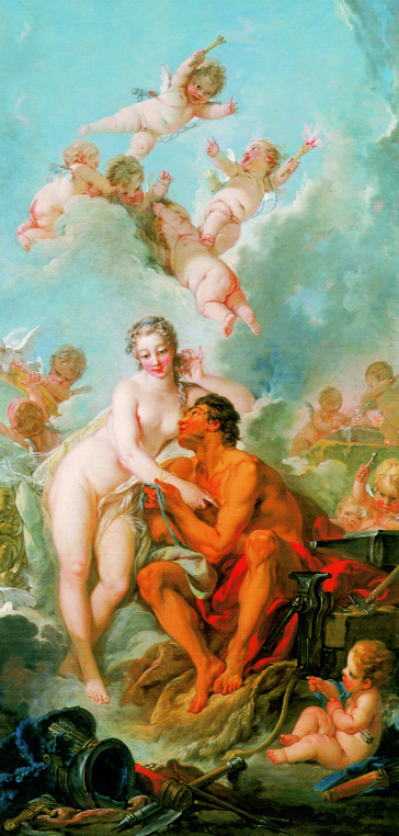 Louisa in Boucher's Venus and Vulcan (1754). Boucher is thought not to have used any other model after Louisa, instead relying on his memory of her for future paintings. (Wallace Collection)