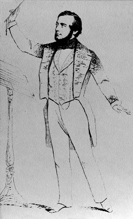 Drawing of a young Balfe in a conducting pose, Dublin, c. 1840s.
