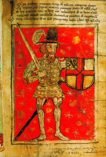 Richard Mí³r Mac William a Burc (d. 1243)-note the St George's Cross on his shield. (Trinity College, Dublin)
