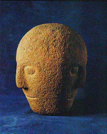 The Corleck Head-probably a symbol of the unity of past, present and future. (National Museum of Ireland)