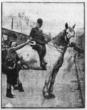 Local Unionist MP and Minister for Education, Col. Hall-Thompson, mimicking King Billy during the February 1949 election. (The Northern Whig, 11 February 1949)