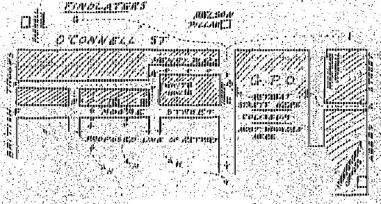McLaughlin's hand-drawn map of the evacuation (Camillian Post, 1948) 