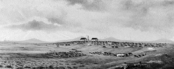 The Curragh Camp in 1861, from a painting by army surgeon Jones Lamprey. (Gorry Gallery, Dublin)